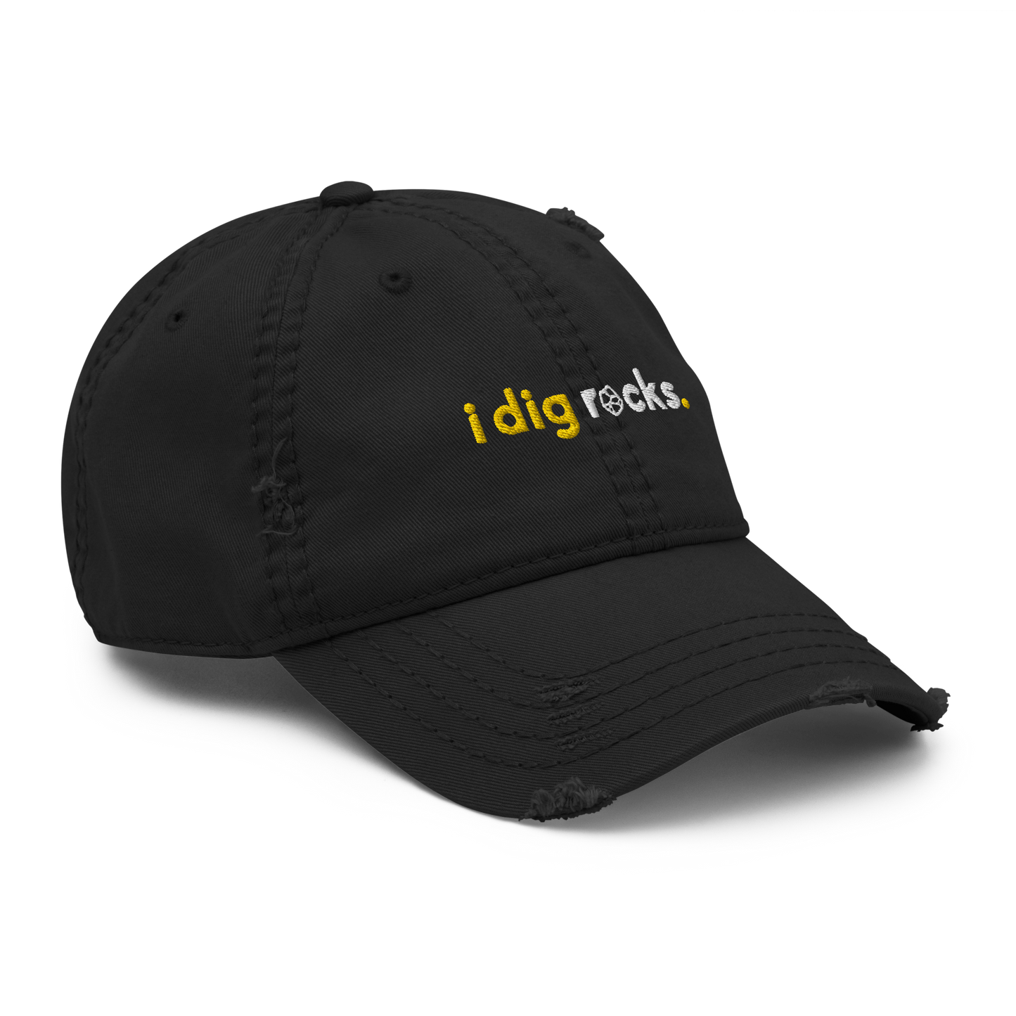 "i dig rocks" Distressed Dad Hat