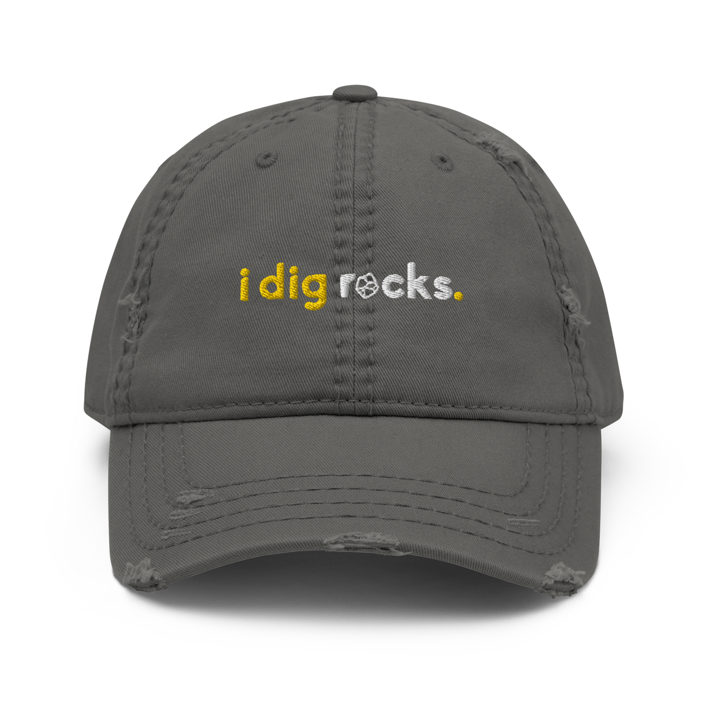 "i dig rocks" Distressed Dad Hat