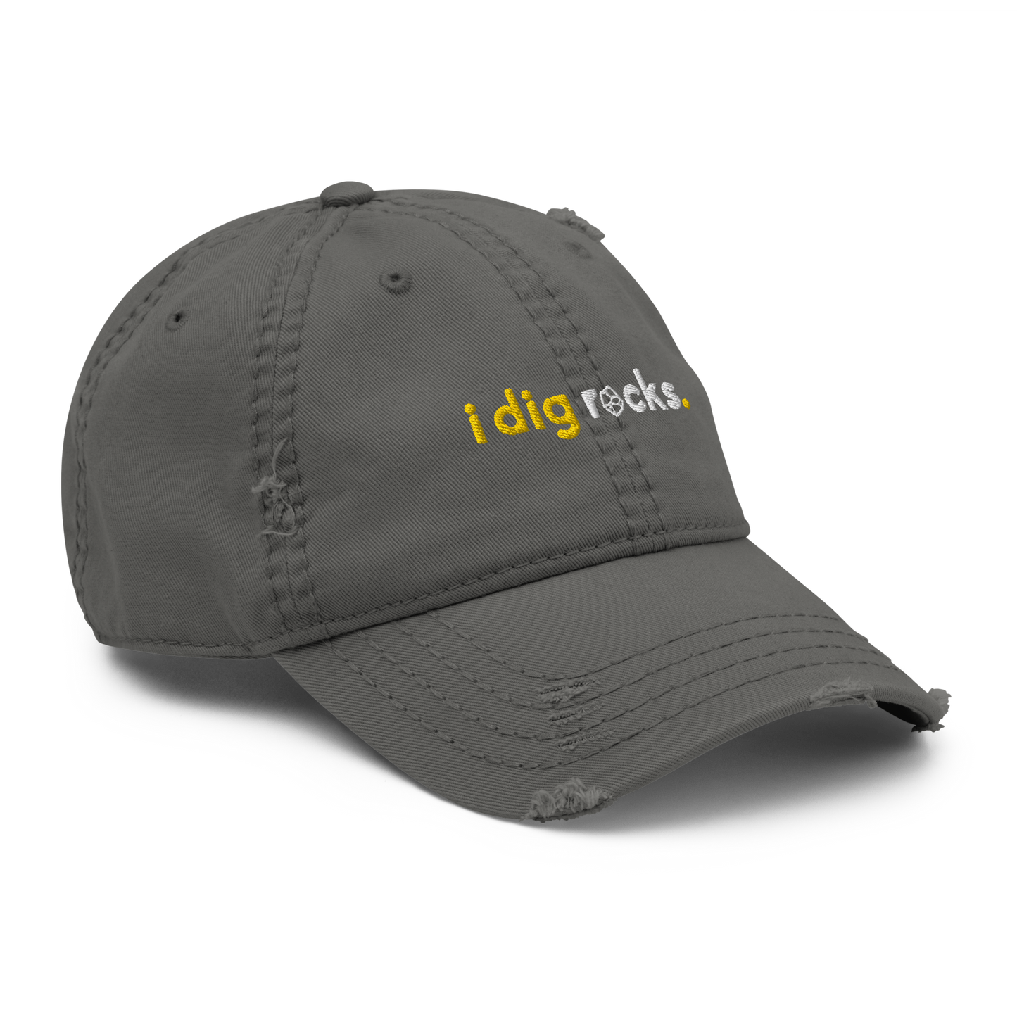 "i dig rocks" Distressed Dad Hat