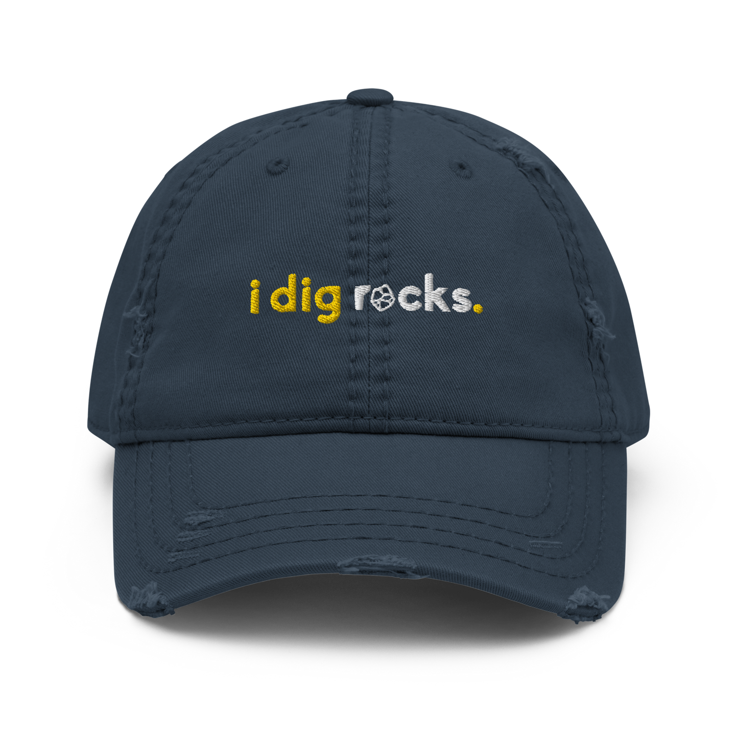 "i dig rocks" Distressed Dad Hat