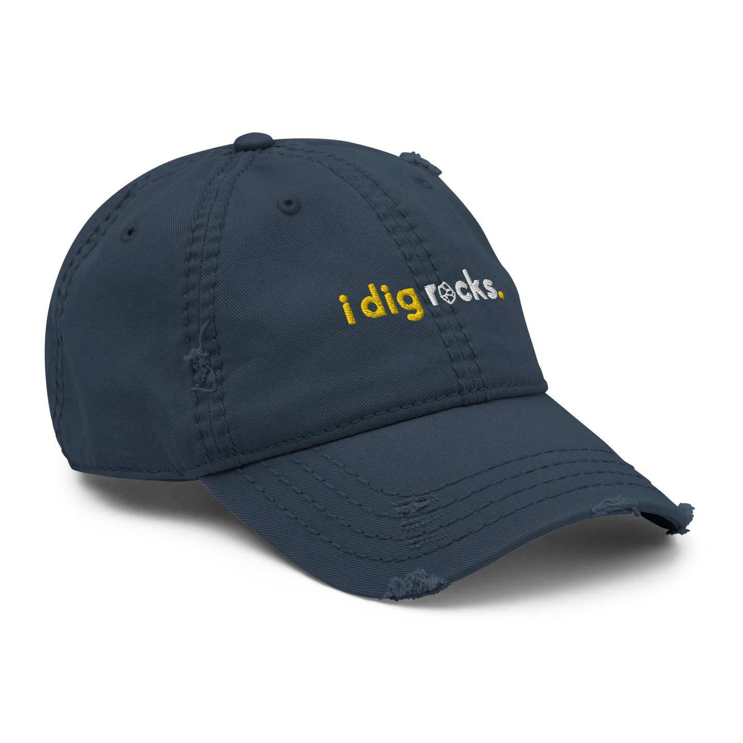 "i dig rocks" Distressed Dad Hat