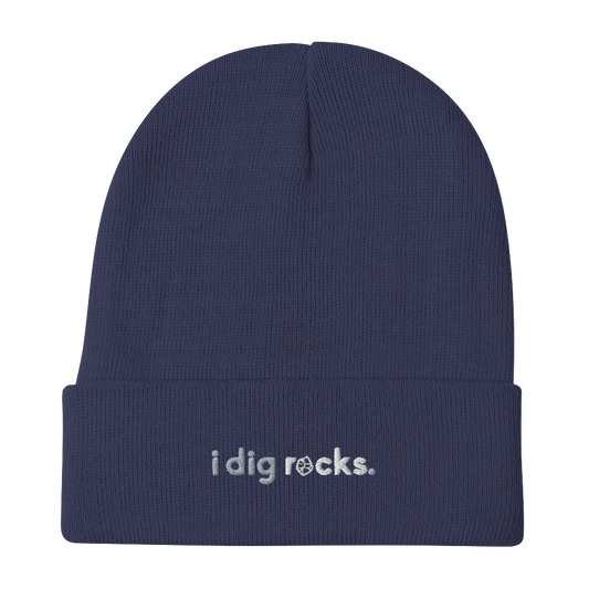 "i dig rocks" Embroidered Beanie